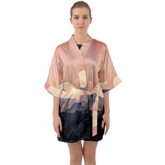 Sunset Sky Sun Graphics Quarter Sleeve Kimono Robe by HermanTelo