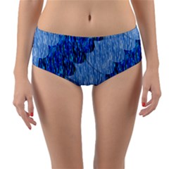 Texture Surface Blue Shapes Reversible Mid-waist Bikini Bottoms by HermanTelo