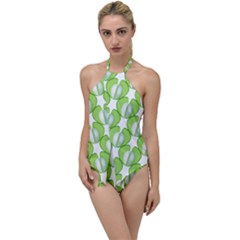 Herb Ongoing Pattern Plant Nature Go With The Flow One Piece Swimsuit by Alisyart