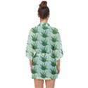 Aloe Plants Pattern Scrapbook Half Sleeve Chiffon Kimono View2