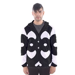 Pattern Flower Black Men s Hooded Windbreaker by Bajindul