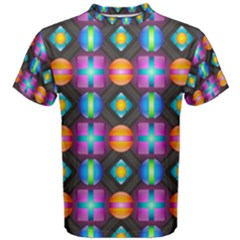 Squares Spheres Backgrounds Texture Men s Cotton Tee by Bajindul