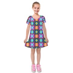 Squares Spheres Backgrounds Texture Kids  Short Sleeve Velvet Dress