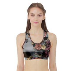 Asian Beauty Sports Bra With Border by CKArtCreations