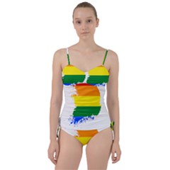 Lgbt Flag Map Of South Korea Sweetheart Tankini Set by abbeyz71