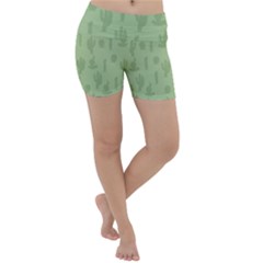 Cactus Pattern Lightweight Velour Yoga Shorts by Valentinaart