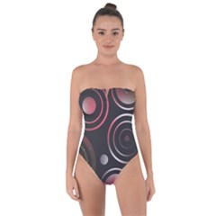 Circles Pinks Yellows Design Tie Back One Piece Swimsuit by Pakrebo