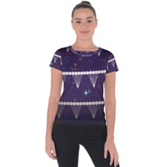 Background Buntings Stylized Short Sleeve Sports Top 