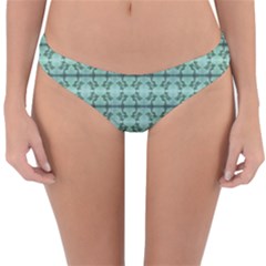 Cute Flowers Vines Pattern Pastel Green Reversible Hipster Bikini Bottoms by BrightVibesDesign