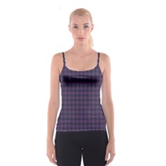 Argyle Dark Pink Black Pattern Spaghetti Strap Top by BrightVibesDesign