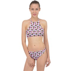 Doll And Cherries Pattern Racer Front Bikini Set by snowwhitegirl