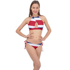 National Flag Of Costa Rica Cross Front Halter Bikini Set by abbeyz71