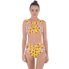 Pizza Table Pepperoni Sausage Copy Bandaged Up Bikini Set  by Nexatart