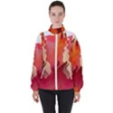 Fire Abstract Cartoon Red Hot Women s High Neck Windbreaker View1