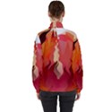 Fire Abstract Cartoon Red Hot Women s High Neck Windbreaker View2