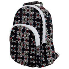 Pattern Black Background Texture Rounded Multi Pocket Backpack by Nexatart