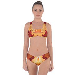 Buddah With Light Effect Criss Cross Bikini Set by FantasyWorld7