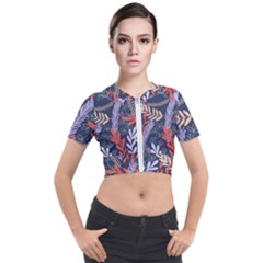 Summer Leaves Short Sleeve Cropped Jacket by charliecreates