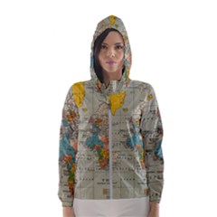 World Map Vintage Women s Hooded Windbreaker by BangZart