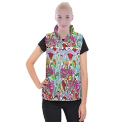 Supersonic Volcanic Splash Women s Button Up Vest by chellerayartisans