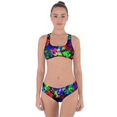 Multicolored Abstract Print Criss Cross Bikini Set by dflcprintsclothing