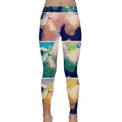 Washed Out Snowball Branch Collage (iv) Classic Yoga Leggings by okhismakingart