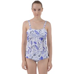 Father s Day Reason Texture Twist Front Tankini Set by Pakrebo