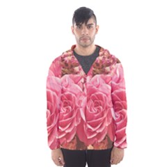 Roses Noble Roses Romantic Pink Men s Hooded Windbreaker by Pakrebo