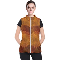 Orange Warm Hues Fractal Chaos Women s Puffer Vest by Pakrebo