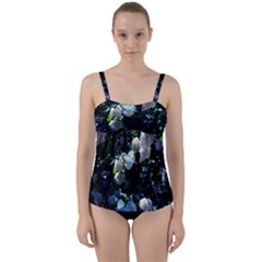 Blue Snowballs Ii Twist Front Tankini Set by okhismakingart