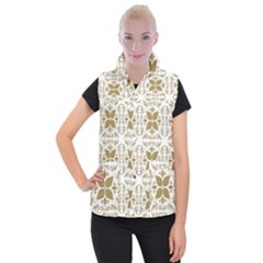 Illustrations Pattern Gold Floral Texture Design Women s Button Up Vest by Pakrebo