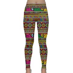 Traditional Africa Border Wallpaper Pattern Colored Classic Yoga Leggings by EDDArt