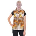 Abstract Gold White Background Women s Button Up Vest View1