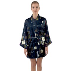 Blocks Pattern Rainbow Texture Long Sleeve Kimono Robe by Pakrebo