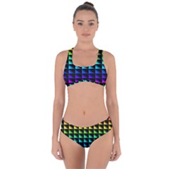 Rainbow Colour Bright Background Criss Cross Bikini Set by Pakrebo