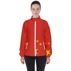 Chinese Flag Flag Of China Women s High Neck Windbreaker by FlagGallery