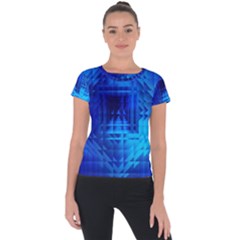 Inary Null One Figure Abstract Short Sleeve Sports Top  by Pakrebo