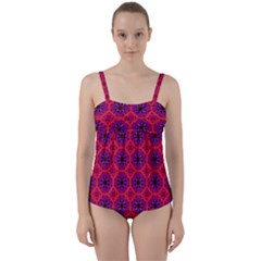 Retro Abstract Boho Unique Twist Front Tankini Set by Pakrebo