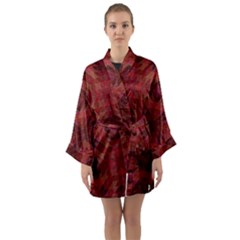 Maroon Triangle Pattern Seamless Long Sleeve Kimono Robe by Pakrebo