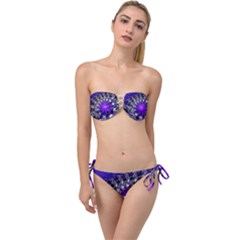 Fractal Rendering Digital Art Twist Bandeau Bikini Set by Pakrebo