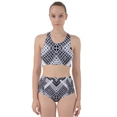 Pattern Tile Repeating Geometric Racer Back Bikini Set by Pakrebo