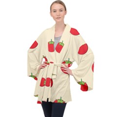 Fresh Tomato Velvet Kimono Robe by HermanTelo