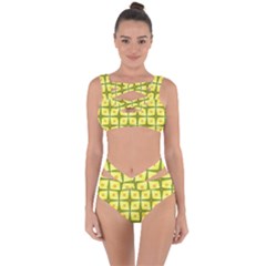 Background Pattern Gold Bandaged Up Bikini Set  by Bajindul