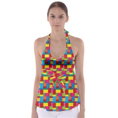 Lego Background Babydoll Tankini Top by HermanTelo