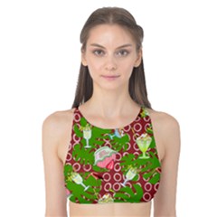 Ice Cream Tropical Pattern Tank Bikini Top