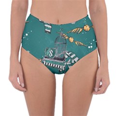 Slytherin Pattern Reversible High-waist Bikini Bottoms by Sobalvarro