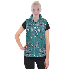 Slytherin Pattern Women s Button Up Vest by Sobalvarro