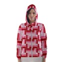 Burgundy Pattern Stripes Women s Hooded Windbreaker View1