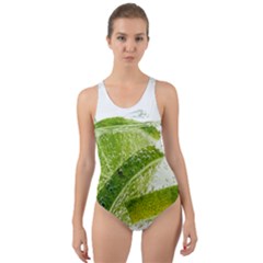 Lime Club Soda Drink Cocktail Cut-out Back One Piece Swimsuit by Pakrebo