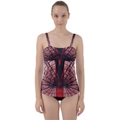 Low Angle Photography Of Red Metal Tower Twist Front Tankini Set by Pakrebo